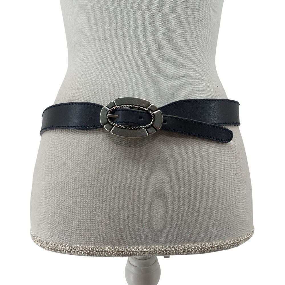 Liz Claiborne 1989 Genuine Leather Size Large Silver Buckle